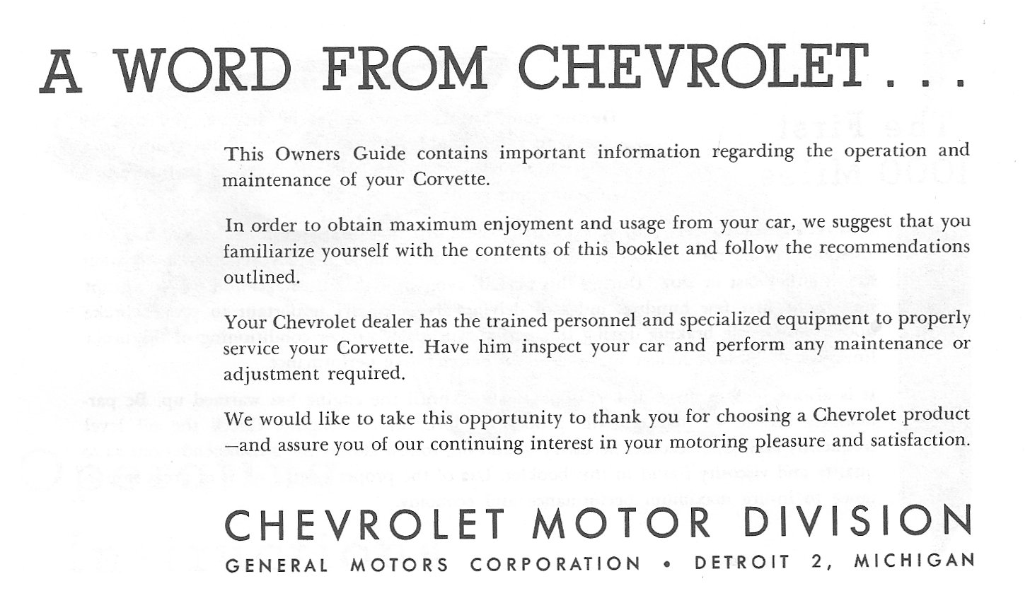 CORVETTE C4 OWNERS MANUAL PDF visual data 6